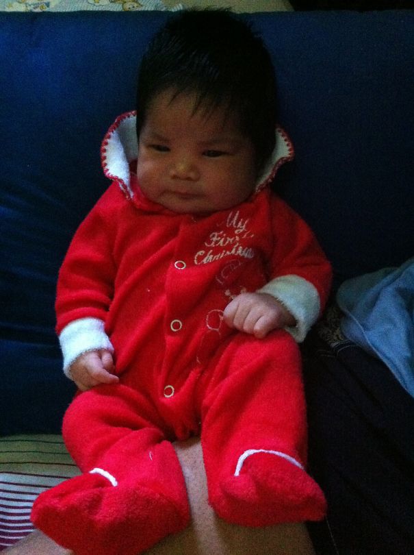 Franco's First Christmas At 3 Days Old