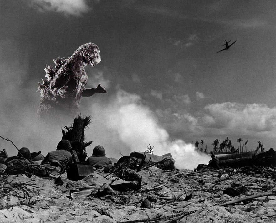 I Reimagine Old Historical Photos Of Disasters With Godzilla I Reimagine Old Historical Photos Of Disasters With Godzilla