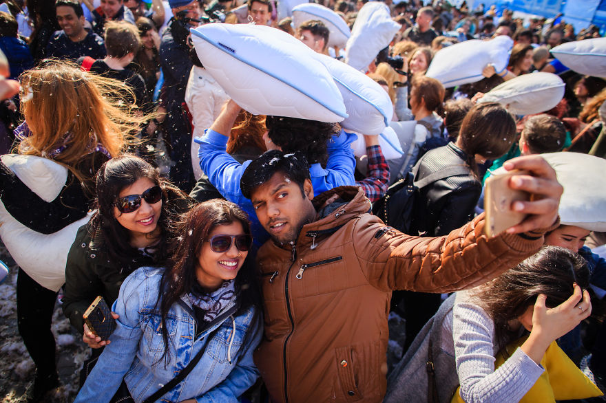 I Documented The International Pillow Fight In Bucharest, Romania I Documented The International Pillow Fight In Bucharest, Romania