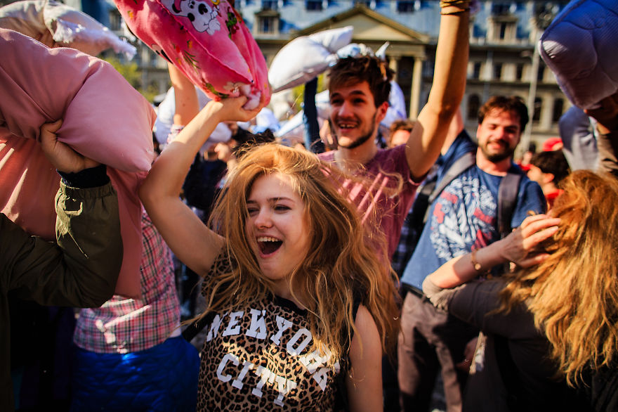 I Documented The International Pillow Fight In Bucharest, Romania