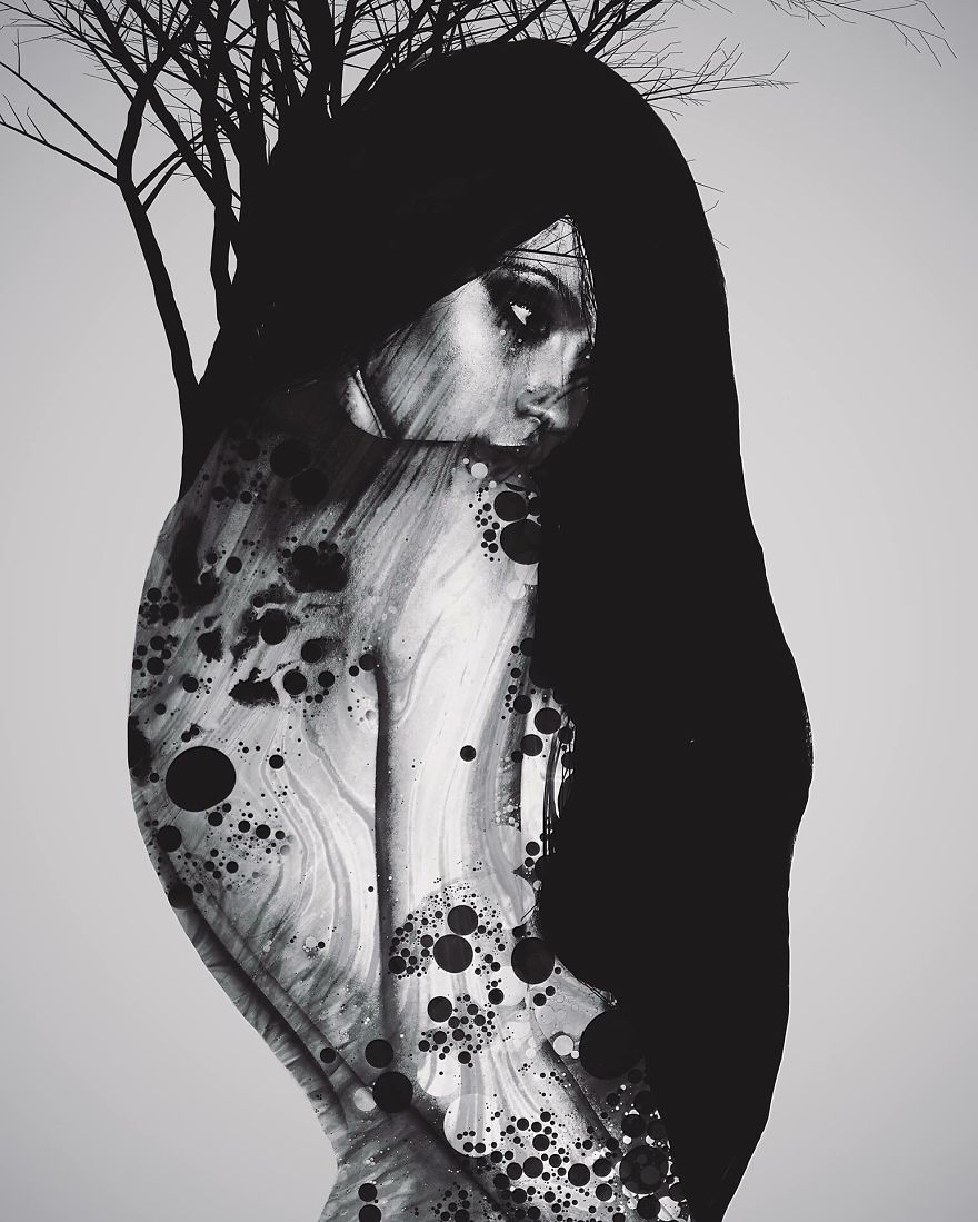 My Monochrome Illustrations Of Animals And Women