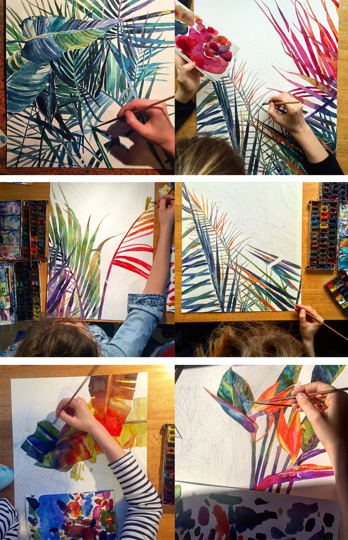 My Sister Painted Colourful Watercolour Jungle