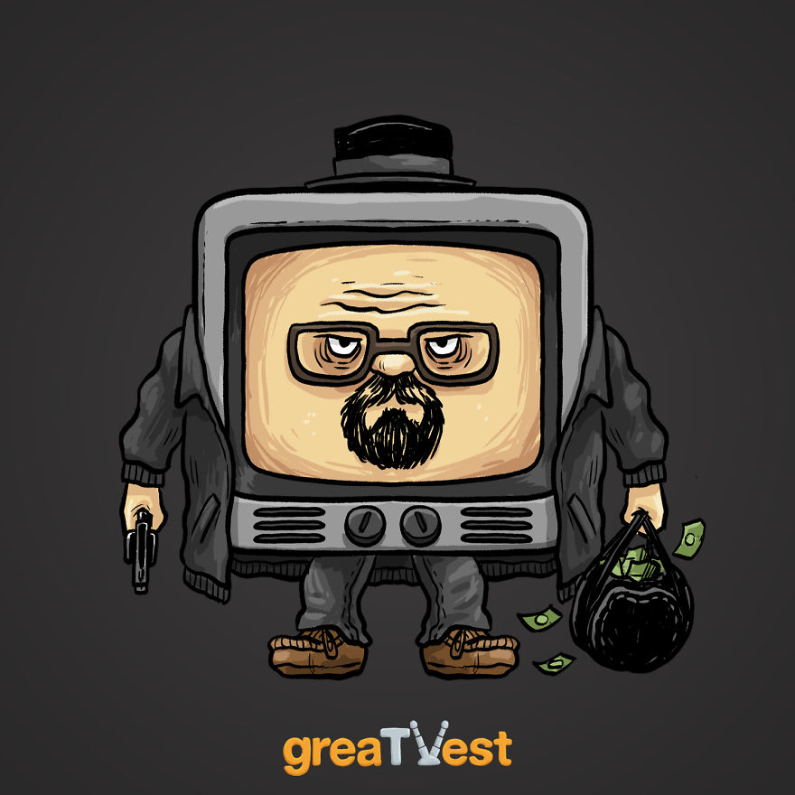 I Drew Famous TV Characters In A Shape Of A TV