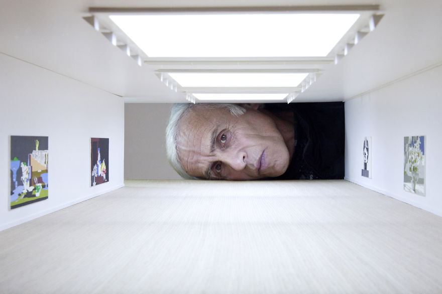People Put Their Heads Inside Miniature Galleries To Become Famous Art Exhibits Themselves