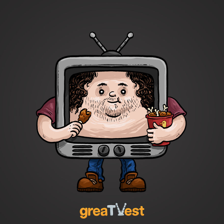 I Drew Famous TV Characters In A Shape Of A TV