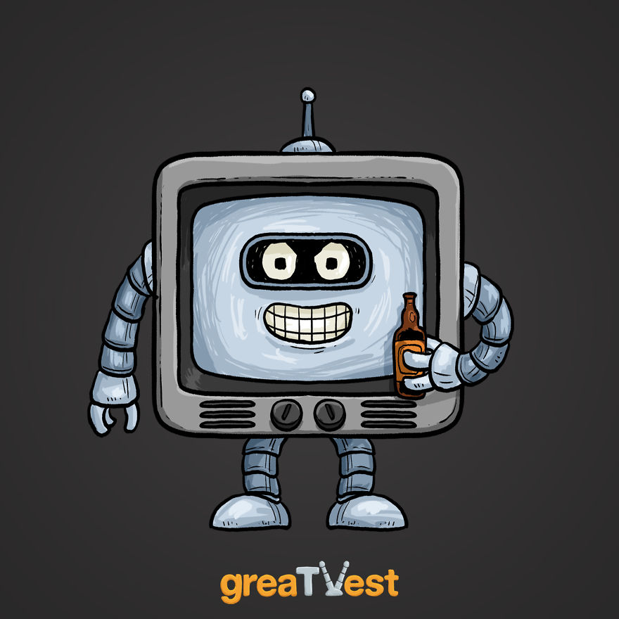 I Drew Famous TV Characters In A Shape Of A TV