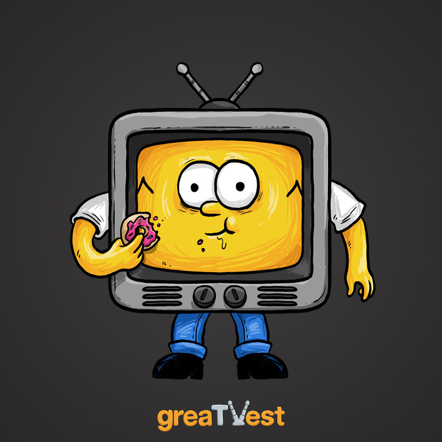 I Drew Famous TV Characters In A Shape Of A TV