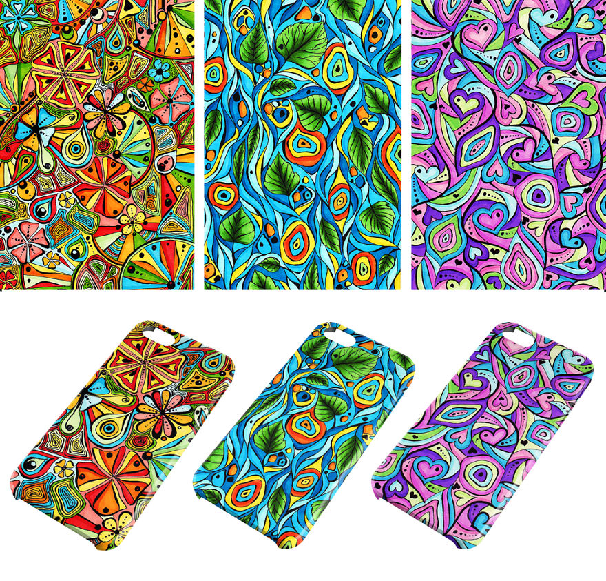 I Started From Improvisation And Created 3 Hand-Drawn Patterns