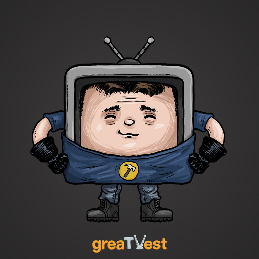 I Drew Famous TV Characters In A Shape Of A TV