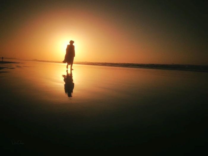 Mysterious Sunset Woman In Morocco.