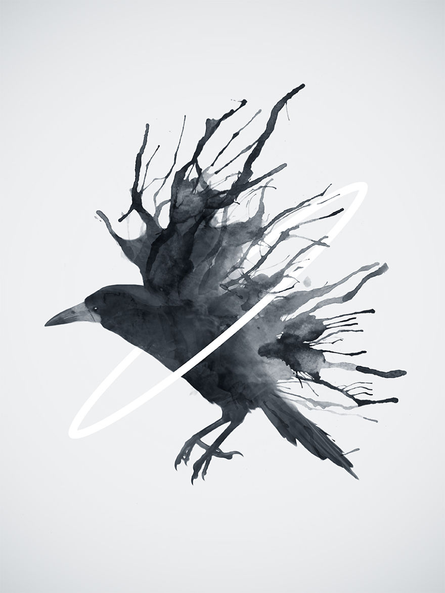 My Surreal Illustrations Of Women And Birds