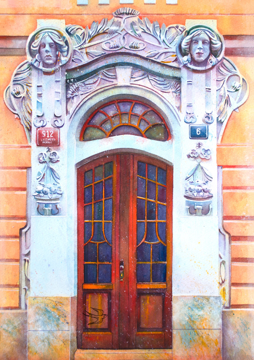 Ukrainian Artist Travels The World Painting Doors In Watercolor Ukrainian Artist Travels The World Painting Doors In Watercolor