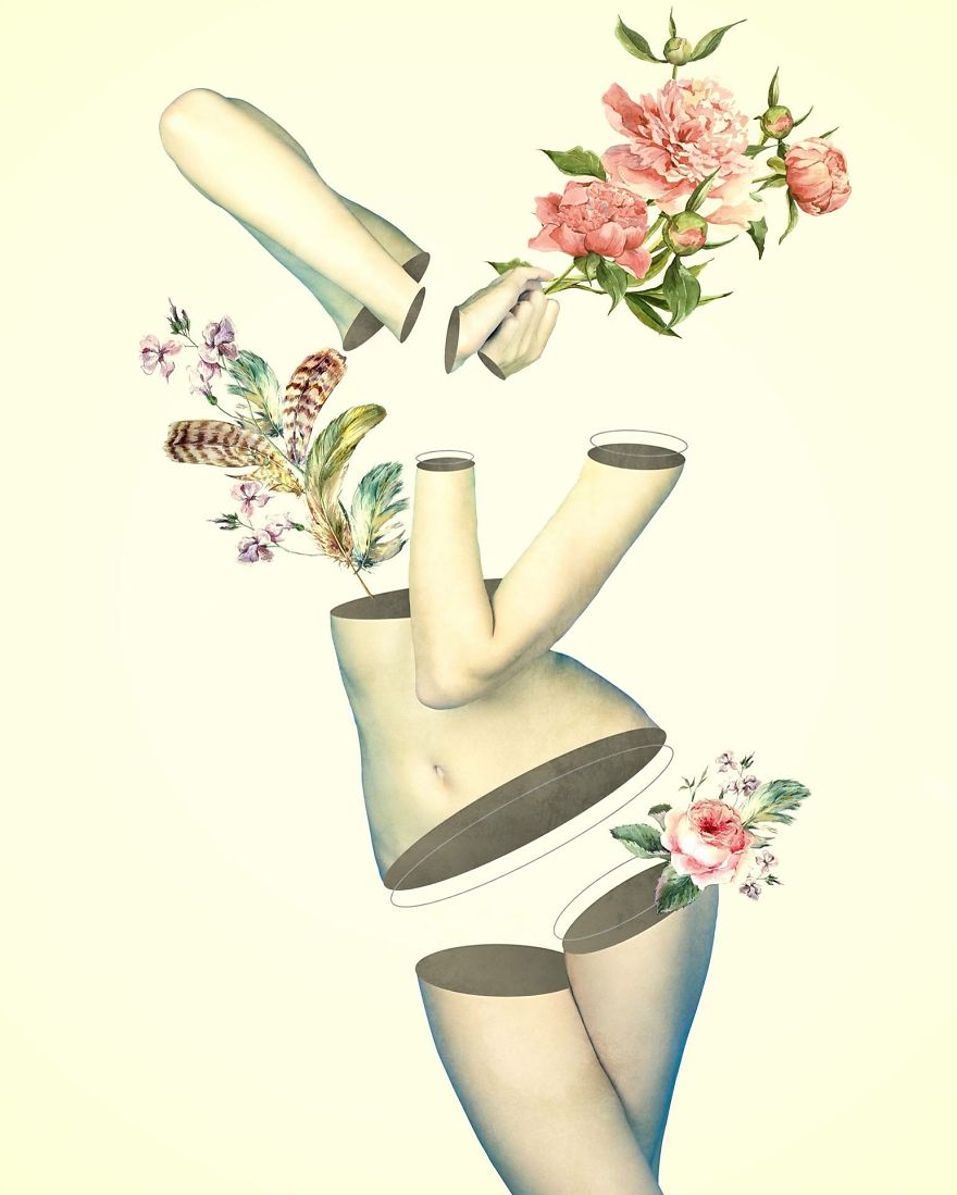 My Surreal Illustrations Of Women And Birds