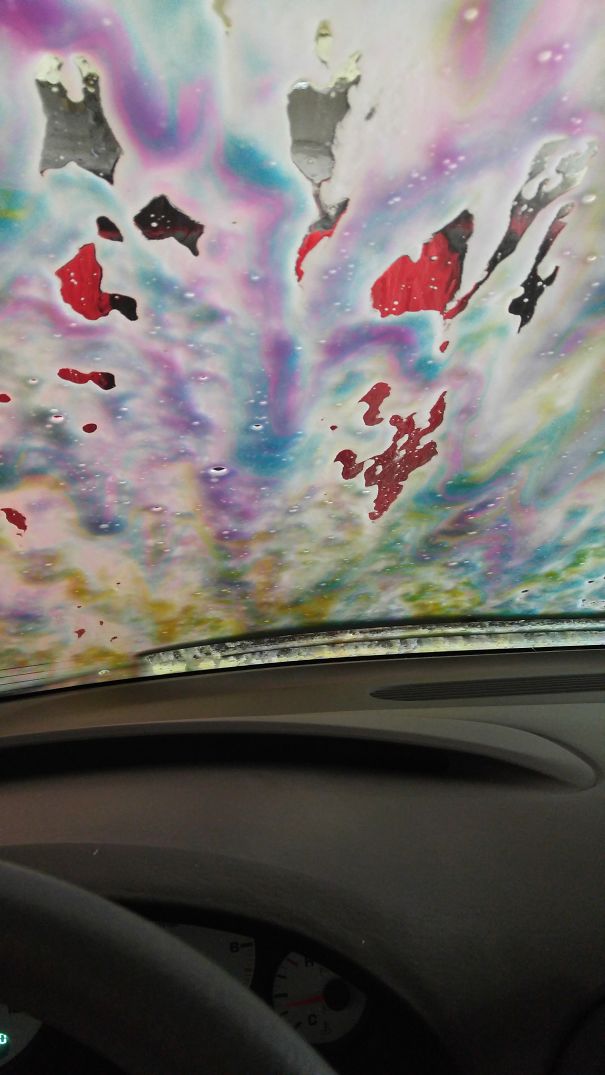 Windshield During The Elite Carwash.