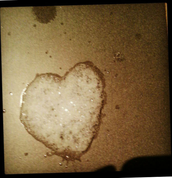 Dropped Some Bathfoam Shaped As A Heart