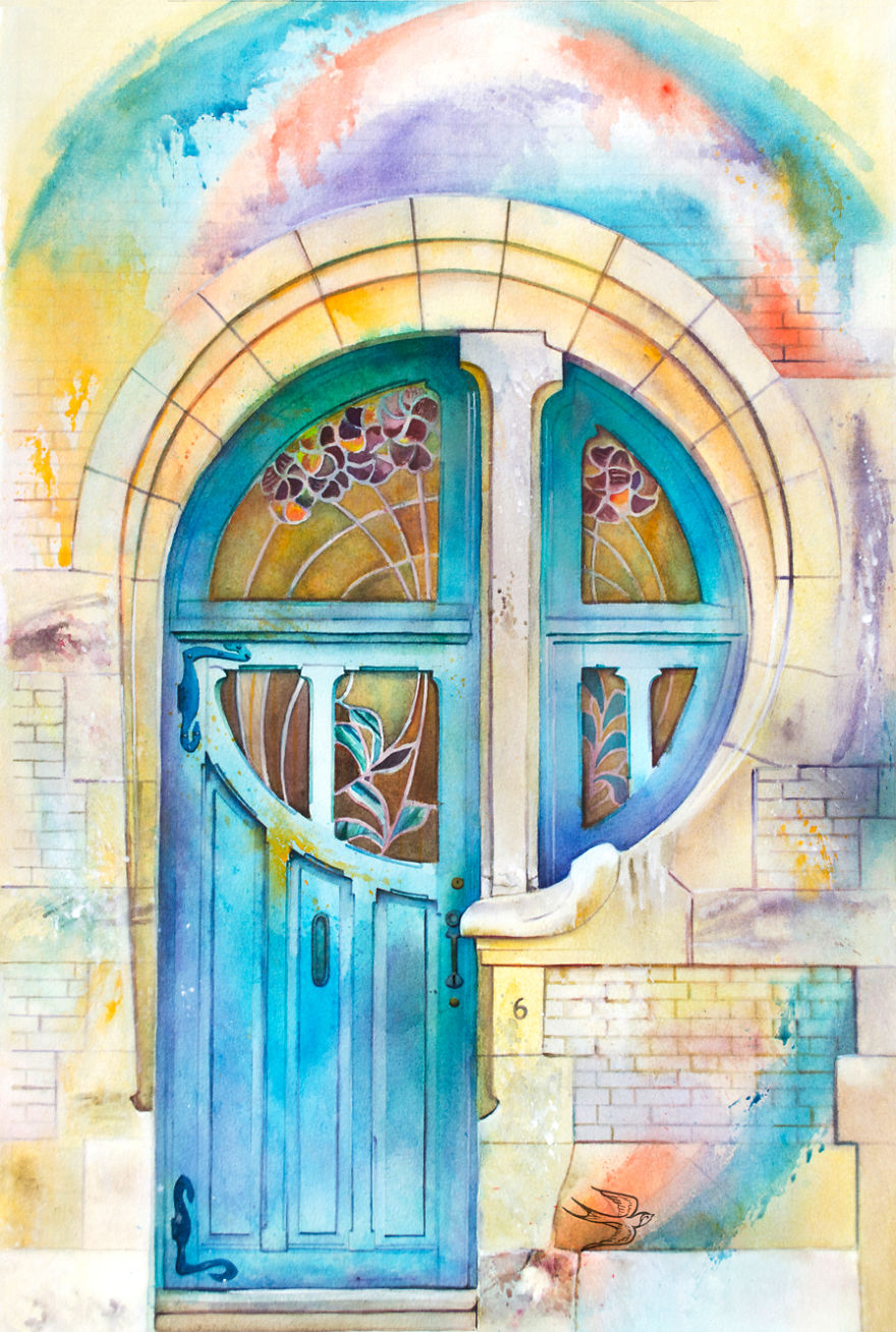 Ukrainian Artist Travels The World Painting Doors In Watercolor Ukrainian Artist Travels The World Painting Doors In Watercolor