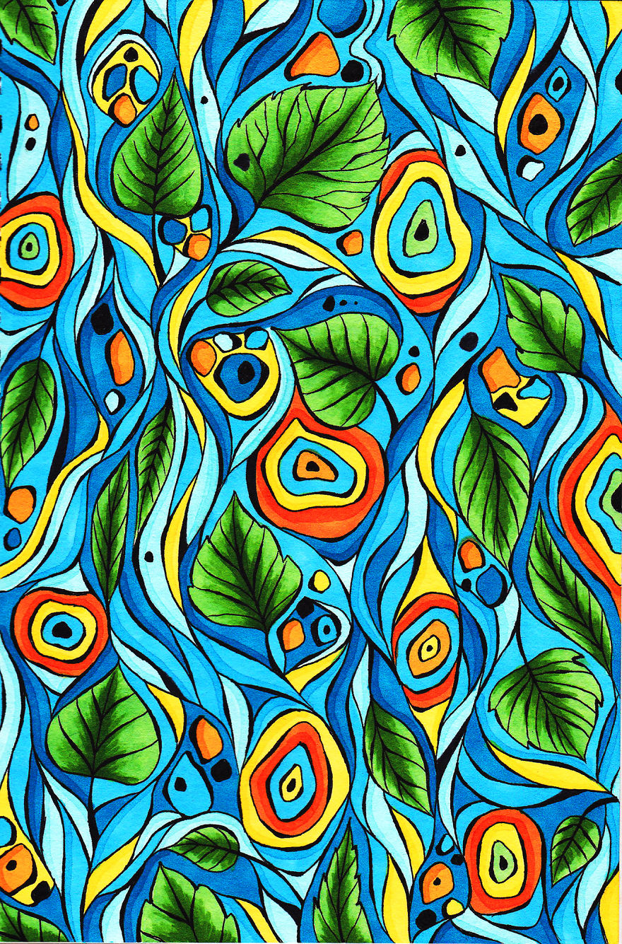 I Started From Improvisation And Created 3 Hand-Drawn Patterns