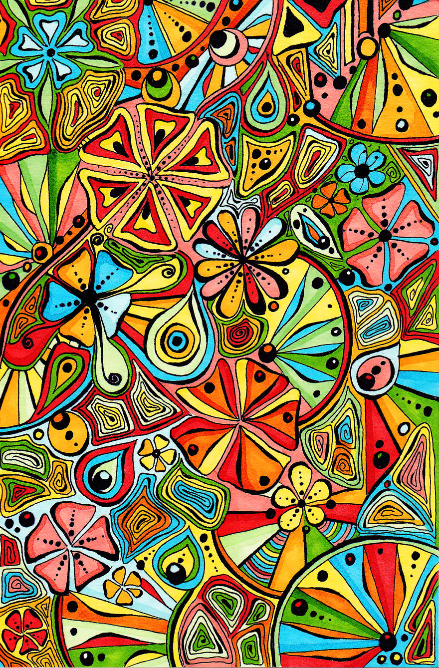 I Started From Improvisation And Created 3 Hand-Drawn Patterns