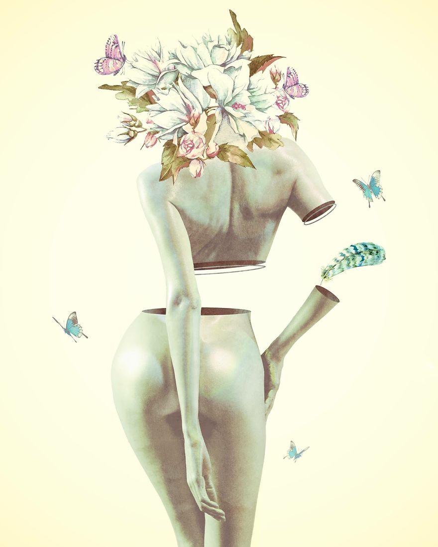 My Surreal Illustrations Of Women And Birds