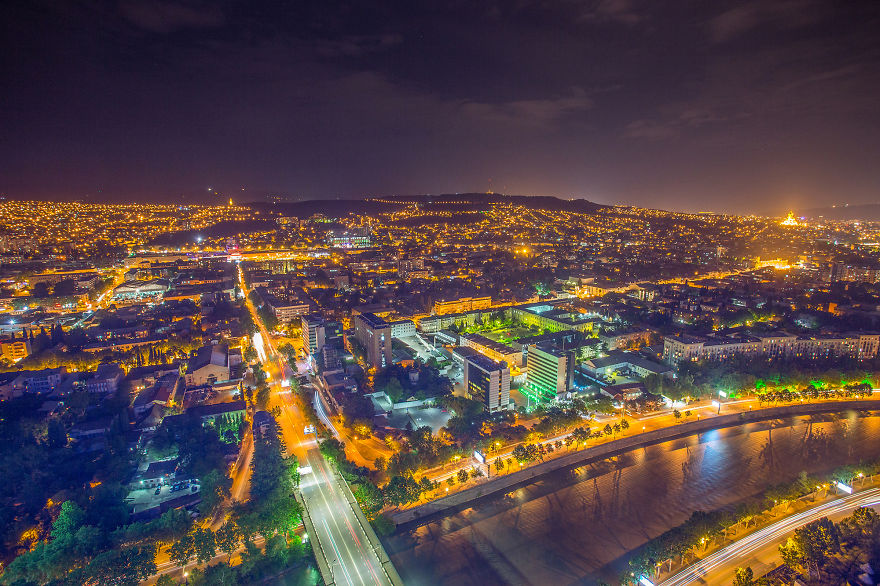I Climbed To The 33rd Floor To Show You The Beauty Of A Night In Tbilisi