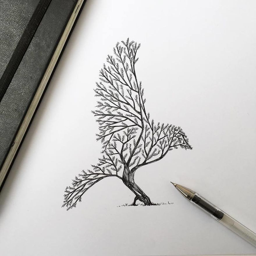 Nature Was My Kindergarten That Inspired These Black Pen Illustrations