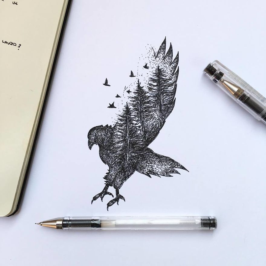 Nature Was My Kindergarten That Inspired These Black Pen Illustrations