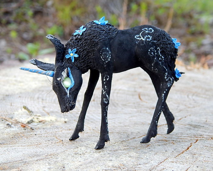 I Made This Black Unicorn Out Of Clay