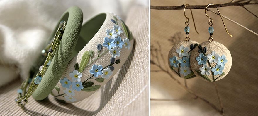 Nature-Inspired Jewelry That I Sculpt Out Of Polymer Clay
