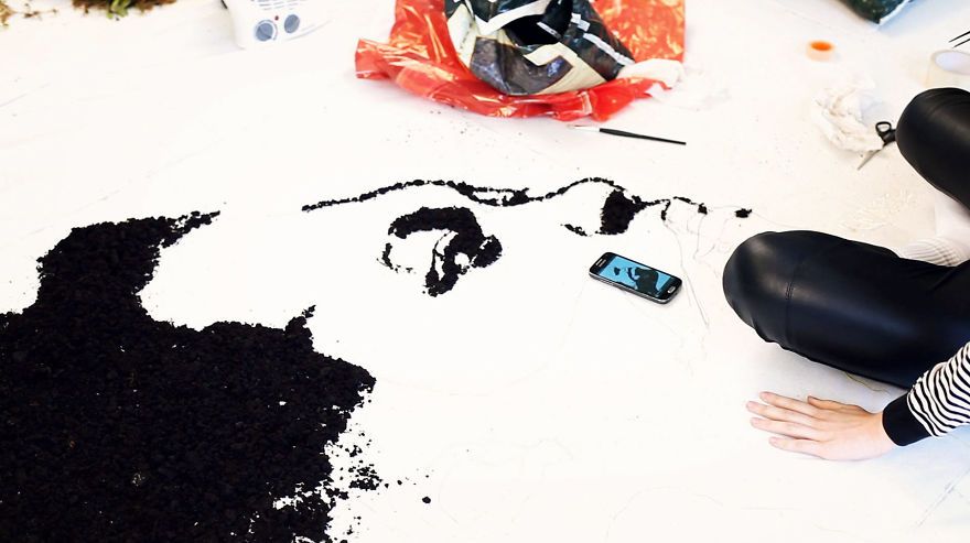 I Made A Benjamin Clementine Portrait From Peat And Moss