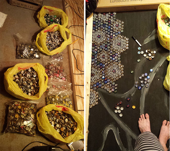 I Recycle Materials From Bars And Restaurants And Turn Them Into Works Of Art