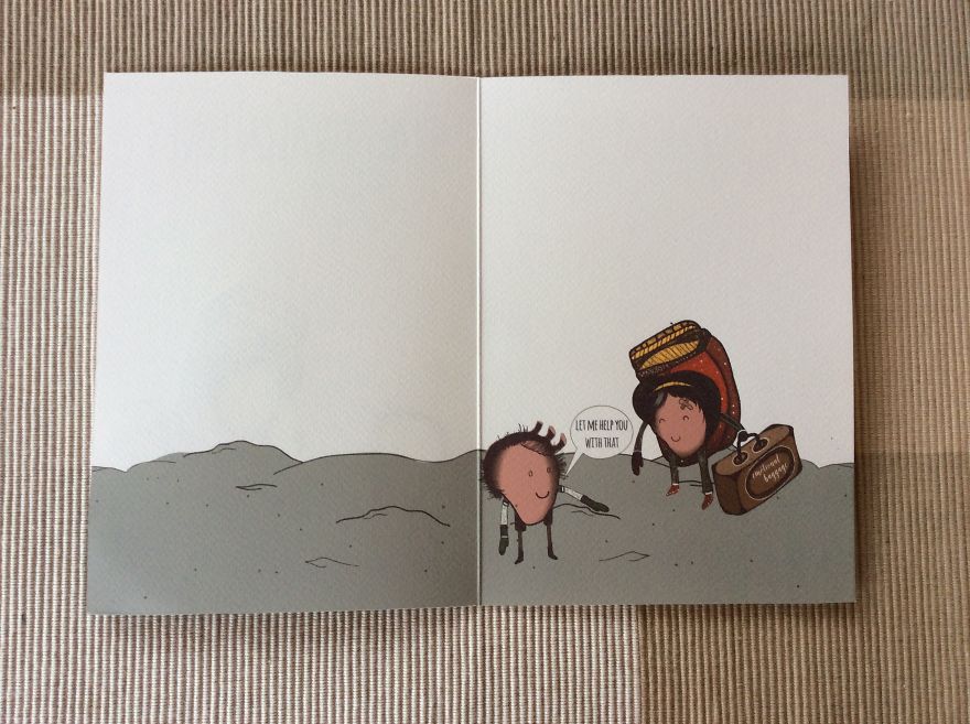 I Create Narrative Cards Illustrating Cute Mini Stories