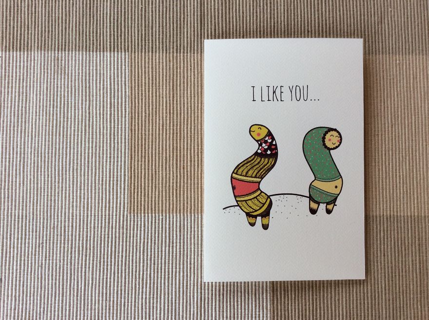 I Create Narrative Cards Illustrating Cute Mini Stories