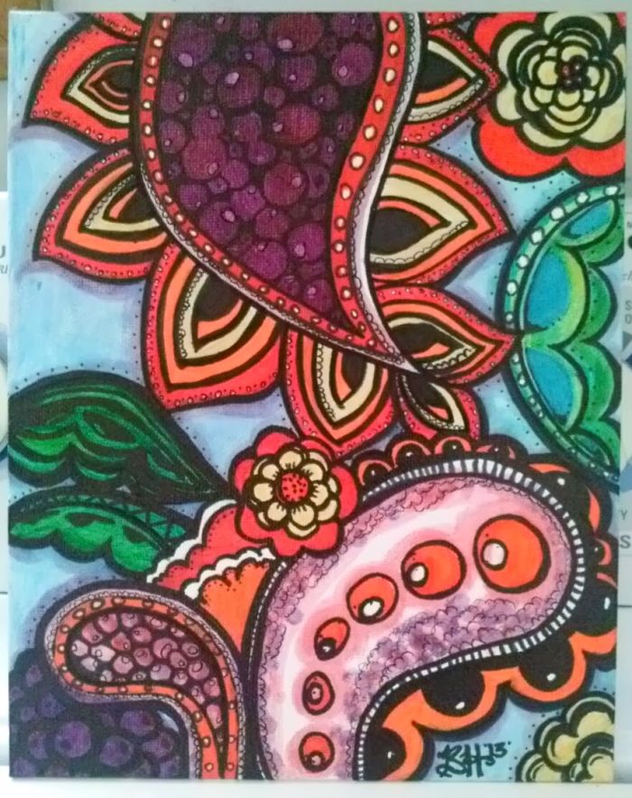 Acrylic Paint Markers On Canvas Board.