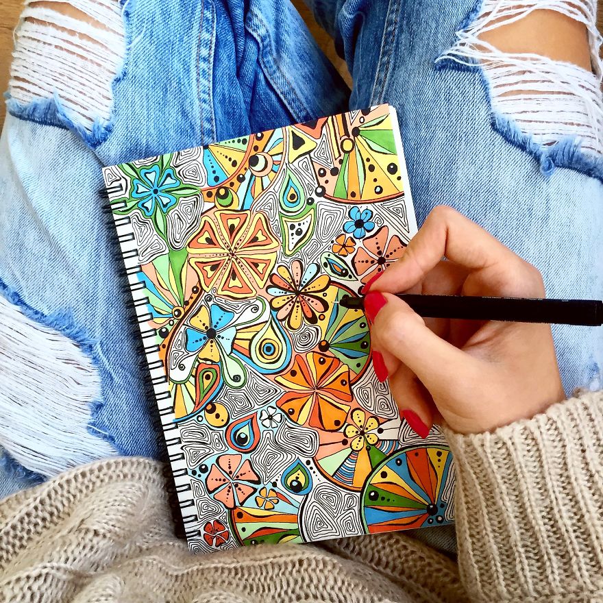 I Started From Improvisation And Created 3 Hand-Drawn Patterns