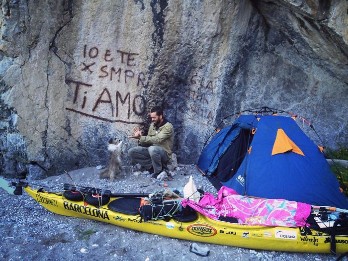I Quit My Job To Kayak The Mediterranean Sea And Took A Dog (3 Years & 5000km So Far)