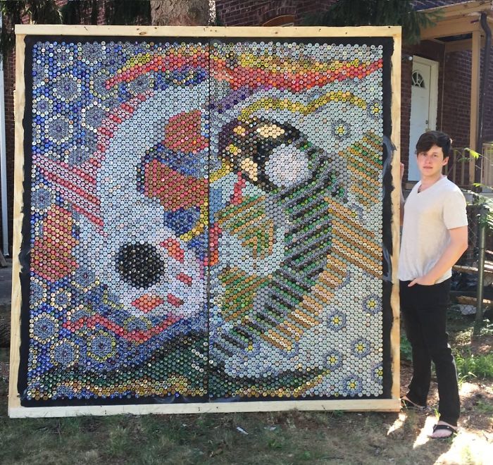 I Recycle Materials From Bars And Restaurants And Turn Them Into Works Of Art