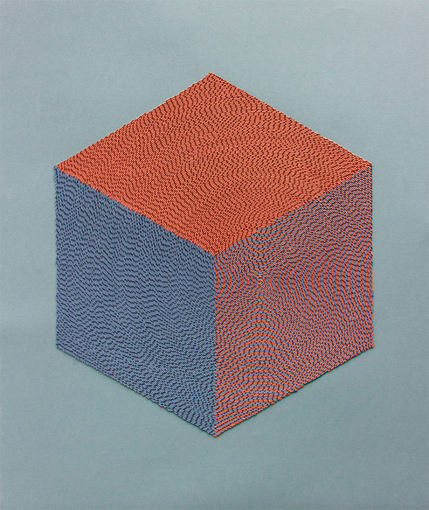 I Create Paper Landscapes Inspired By Zen Gardens Using 1000s Of Paper Strips