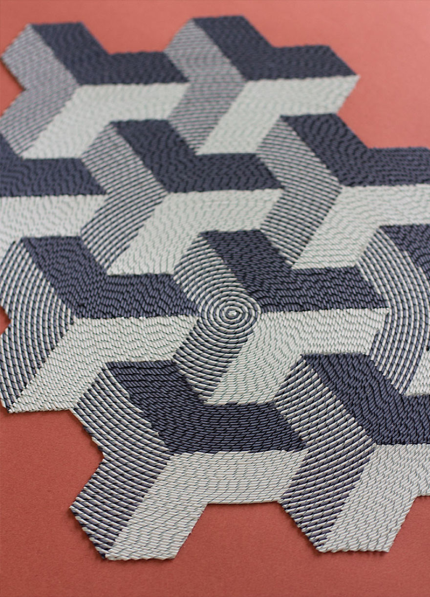 I Create Paper Landscapes Inspired By Zen Gardens Using 1000s Of Paper Strips