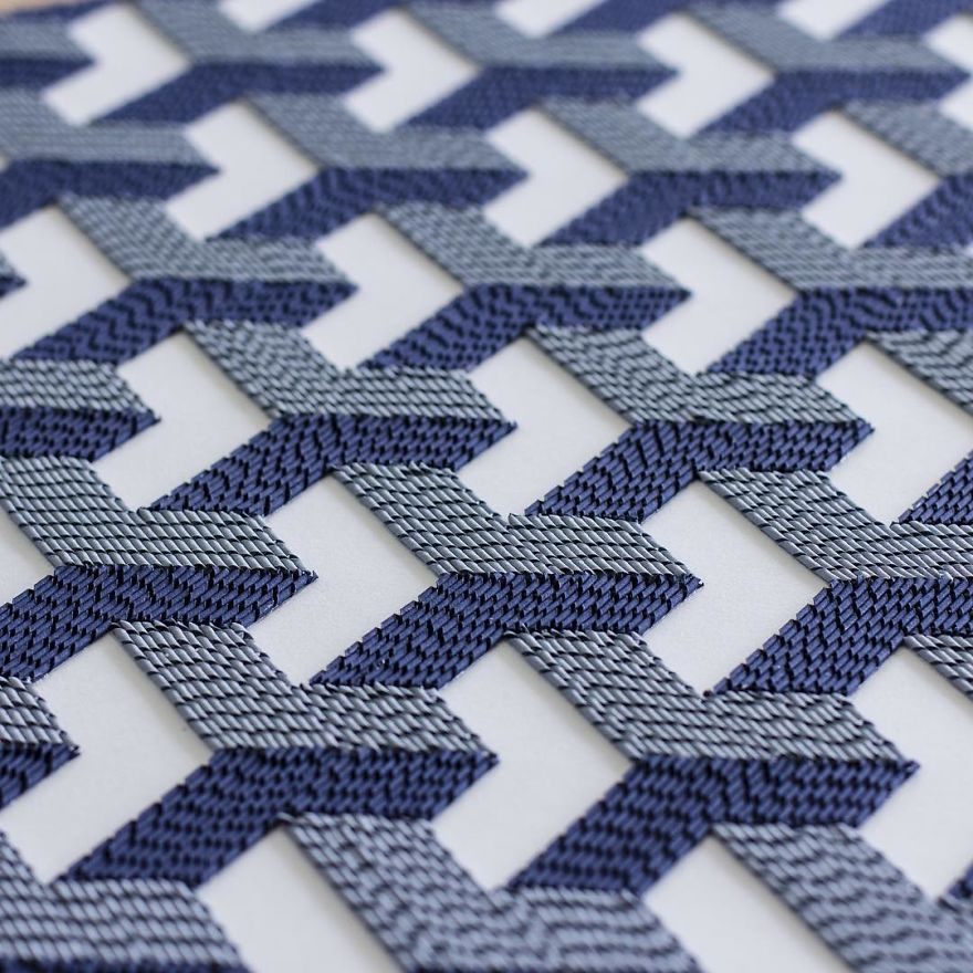 I Create Paper Landscapes Inspired By Zen Gardens Using 1000s Of Paper Strips