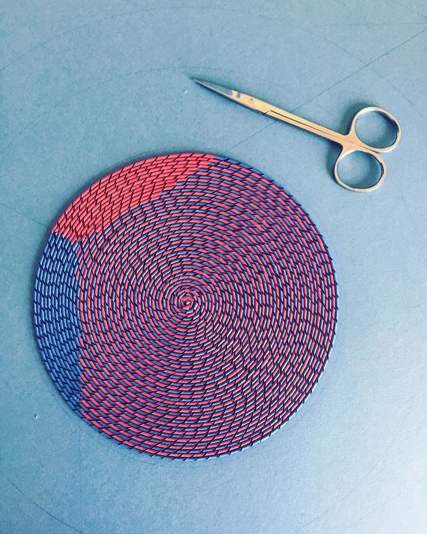 I Create Paper Landscapes Inspired By Zen Gardens Using 1000s Of Paper Strips