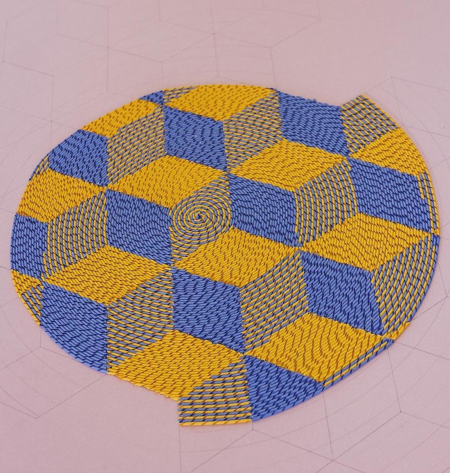 I Create Paper Landscapes Inspired By Zen Gardens Using 1000s Of Paper Strips