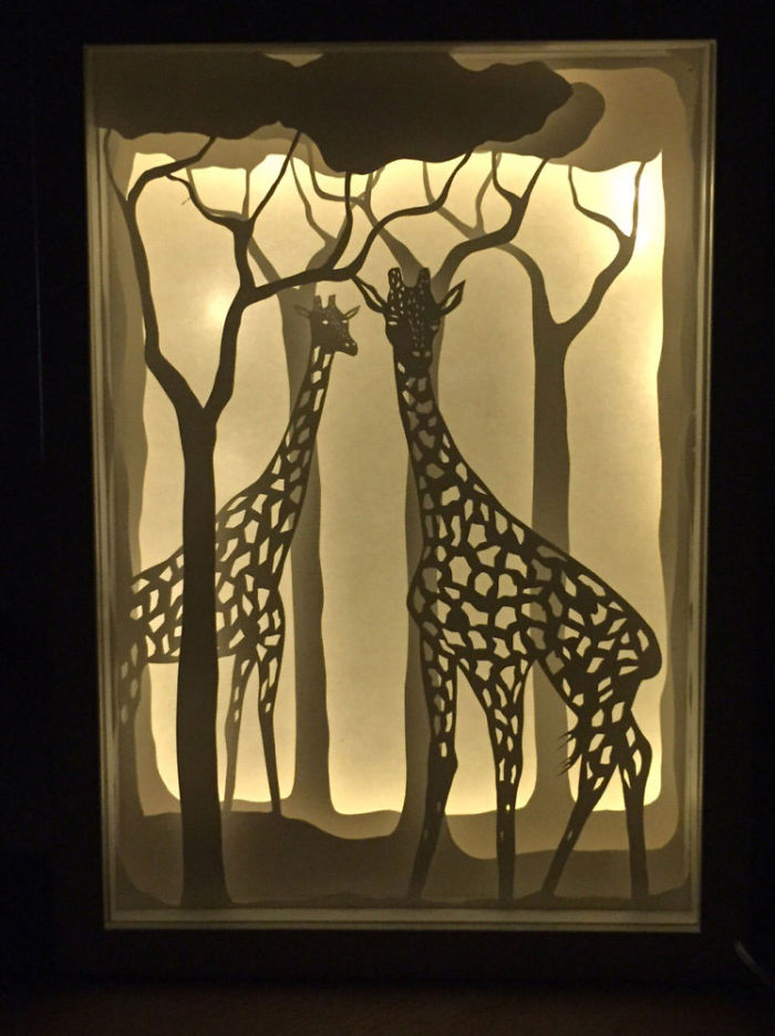 Papercut Lightboxes That I Cut From One Continuous Piece Of Paper
