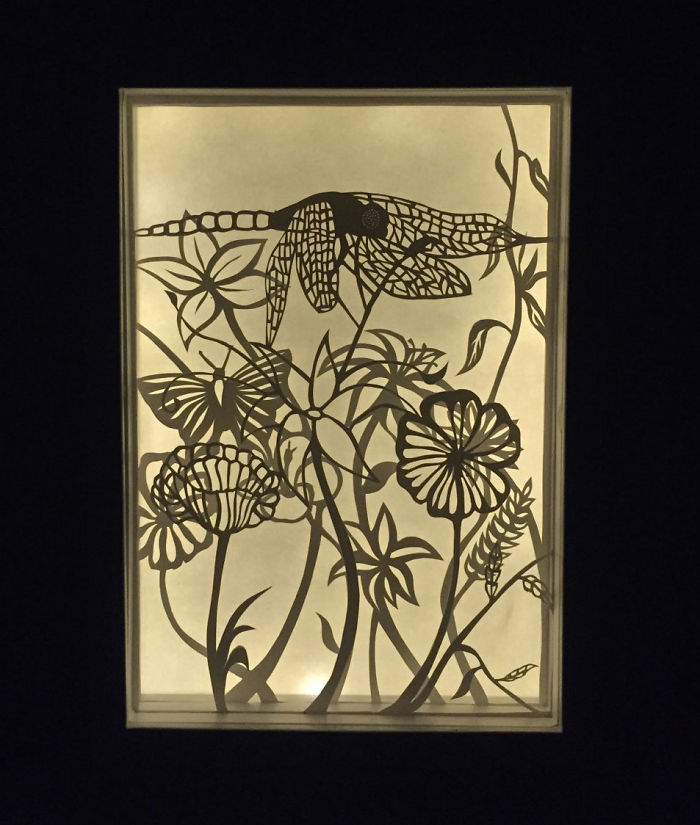 Papercut Lightboxes That I Cut From One Continuous Piece Of Paper