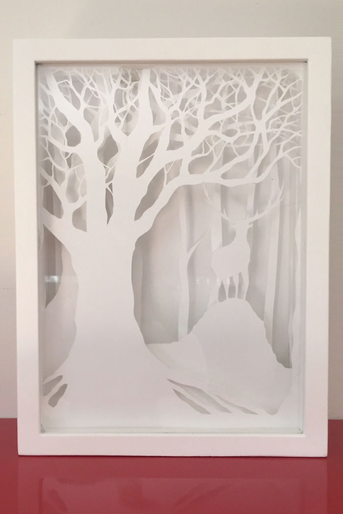 Papercut Lightboxes That I Cut From One Continuous Piece Of Paper