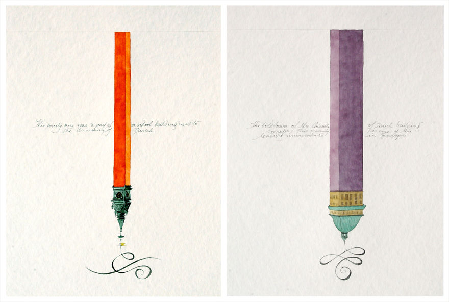 I Illustrated Towers Of Z&uuml;rich Writing Their Own History