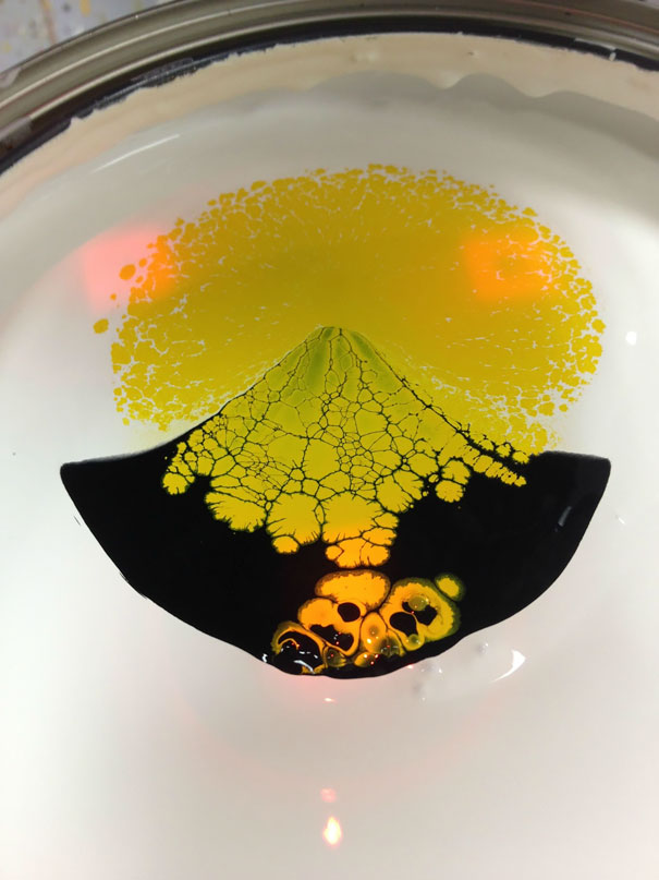 Work In A Paint Store, The Tint Came Out Looking Like A Volcano Erupting