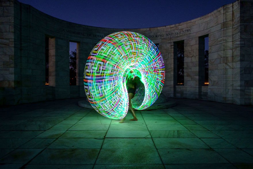 We Used An Electronic Hula Hoop To Bring A New Twist To Painting With Light