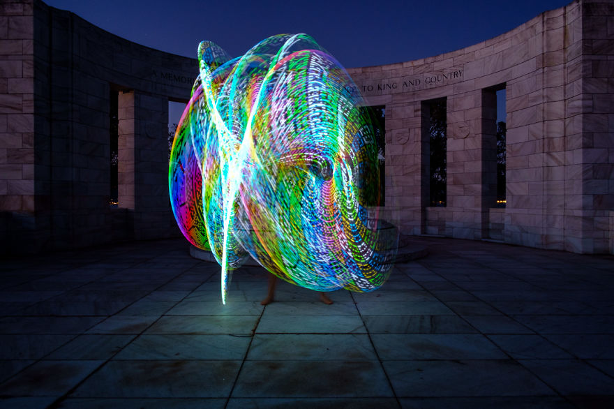 We Used An Electronic Hula Hoop To Bring A New Twist To Painting With Light