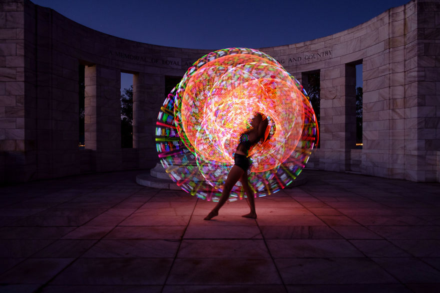 We Used An Electronic Hula Hoop To Bring A New Twist To Painting With Light