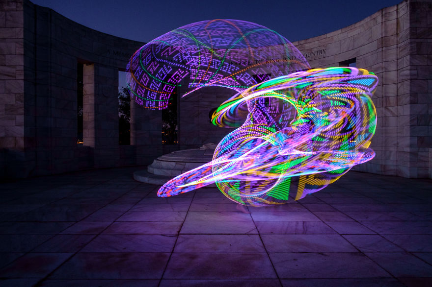 We Used An Electronic Hula Hoop To Bring A New Twist To Painting With Light